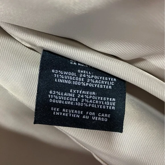 Cole Haan Slick Wrap Coat wool blend size 14 bone color - Picture 9 of 10